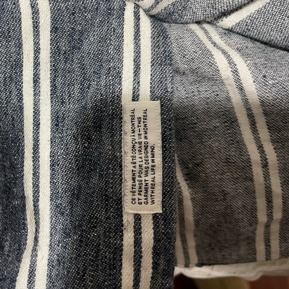 Frank and Oak Men’s Hemp Blend Striped Button Down Shirt in M - Picture 6 of 6
